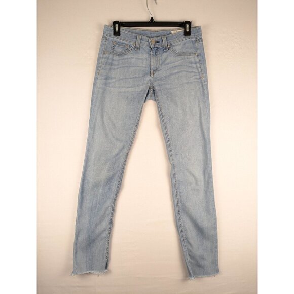 Rag & Bone Jeans Womens 25 Light Wash Skinny Raw Hem - Picture 1 of 10